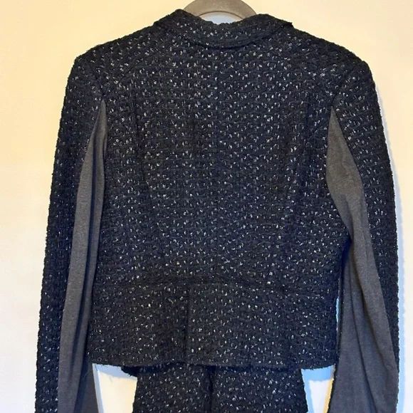 Couture Tweed Blazer | Marni | Black and Navy Metallic - Picture 3 of 10